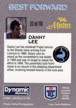 1994 Dynamic NSW Rugby League '94 Masters #22 Danny Lee Back